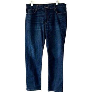 George Mens Slim Fit Jeans 36x30 Dark Wash Denim Cotton Blend